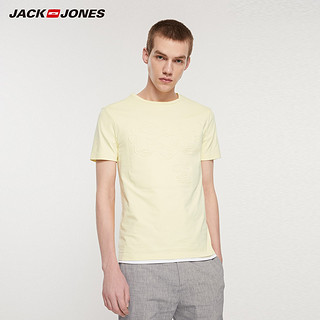 JackJones 杰克琼斯 219201560 纯棉短袖 A07浅黄 175/96A/M