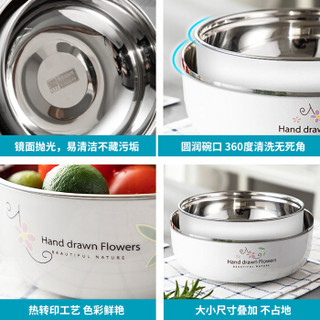 SFYP 尚菲优品 304不锈钢碗 双层加厚隔热汤碗饭碗 两只装耐摔耐用KL2689