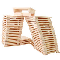 500片卡普乐原木积木条STEM玩具创意儿童积木搭建叠叠乐多米诺