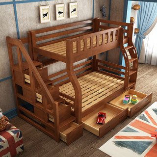 精冠 实木儿童上下床美式轻奢 双人床子母床高低床双层简约上下铺