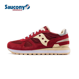 saucony 索康尼 SHADOW ORIGINAL 男士休闲跑鞋 S2108-730 暗红米 42.5