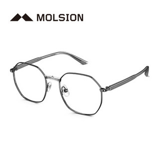 陌森 Molsion 2020年款蔡徐坤同款多边形镜架时尚近视镜框男女款 MJ7135 B10哑黑色