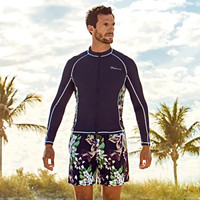 范德安(BALNEAIRE)泳衣 男士分体泳衣 长袖防晒游泳上衣 浮潜运动时尚沙滩温泉泳装(单个上衣)30211 XXXL