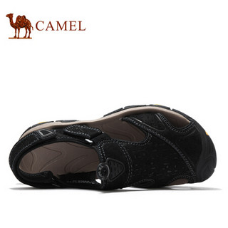 骆驼（CAMEL） 凉鞋男包头休闲牛皮时尚户外沙滩鞋 A022307342 黑色 39