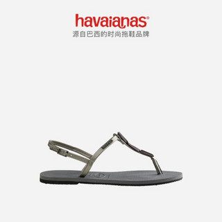 Havaianas哈唯纳 You Riviera Maxi2020新款(哈瓦那)T字带凉鞋女鞋 5178-天灰色 适合 35-36码