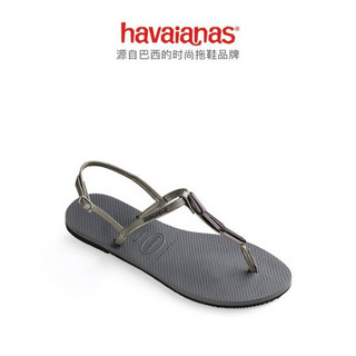 Havaianas哈唯纳 You Riviera Maxi2020新款(哈瓦那)T字带凉鞋女鞋 5178-天灰色 适合 35-36码