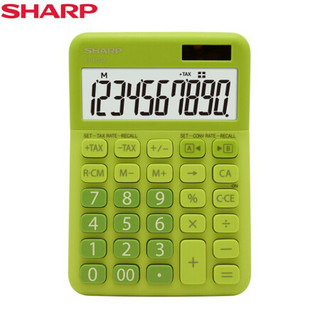 夏普（SHARP）EL-334 10位数时尚卡通糖果色台式计算器商务办公财务会计可爱简洁桌面计算器 EL-334 WH