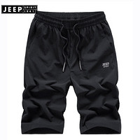 吉普JEEP 短裤男士2020春夏直筒宽松舒适休闲五分裤2019夏季新品男装 JPL5383 黑色 M