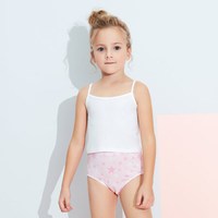 Aimer 爱慕 儿童内裤女孩中腰三角内裤2条装女童莫代尔粉紫色星星印花双件包AK1220311 100