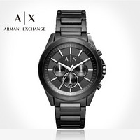 阿玛尼 ARMANI EXCHANGE男表钢带黑色表盘男士休闲时尚石英腕表AX2601