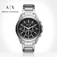 乔治·阿玛尼 GIORGIO ARMANI阿玛尼手表ARMANI EXCHANGE男表钢带黑盘三眼休闲石英男士时尚腕表AX2600