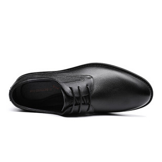 红蜻蜓 （RED DRAGONFLY）舒适牛皮系带商务休闲鞋 WTA90411/12 黑色 41