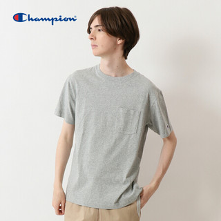 Champion冠军圆领小C LOGO口袋简约短袖T恤男 藏青色 M