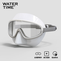 WATERTIME/蛙咚 浮潜装备三宝潜水眼镜自由潜呼吸管潜水镜全干式游泳面镜套装 灰调套装