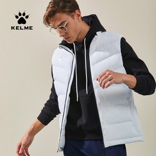 KELME卡尔美 运动棉马甲男秋冬足球训练背心定制logo保暖棉服外套3891412 白色 XXL