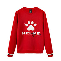 KELME/卡尔美 秋冬新款圆领长袖加绒保暖百搭休闲运动卫衣女36942018 红色 S/155