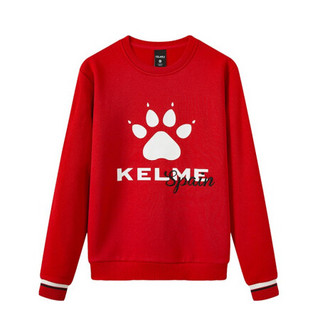 KELME/卡尔美 秋冬新款圆领长袖加绒保暖百搭休闲运动卫衣女36942018 红色 S/155