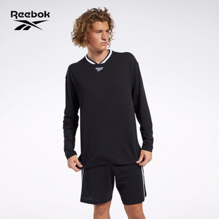 Reebok锐步 运动经典CL D TEAM LS TEE男子休闲长袖T恤FK2546 FK2547_黑色 A/S