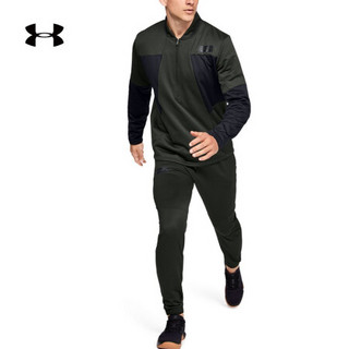 安德玛官方UA Fleece男子1/2拉链运动卫衣Under Armour1345215 绿色310 M