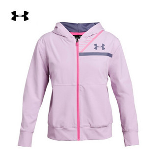 安德玛官方UA Woven Warm Up女童运动夹克Under Armour1323874 粉色543 童XS