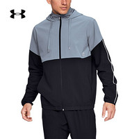 安德玛官方UA Woven Warm-Up男子连帽运动夹克 Under Armour-1348196 黑色001 S