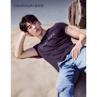 Calvin Klein Calvin Klein【许光汉同款】CK JEANS 2020春夏款男装 时尚短袖圆领T恤J315042 CHW-藏青色 XL