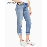 CK JEANS 2020春夏款女装 休闲中腰直筒牛仔裤CKJ025J213422 1AA-蓝色 25