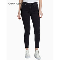 【CK ONE】CK JEANS 2020春夏款 女装HR SKINNY九分长牛仔裤 J214332 1BY-黑色 25