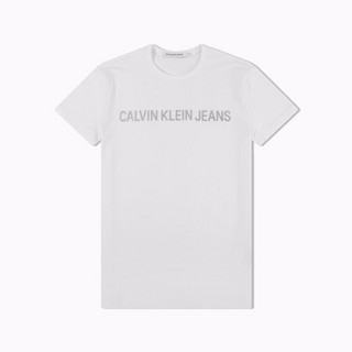 CK JEANS   春夏 男装 棉混纺印花圆领潮流短袖T恤 J312160 112-白色 S