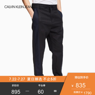 CK JEANS 2020春夏款 男装简约收脚休闲裤 J314435 BAE-黑色 L