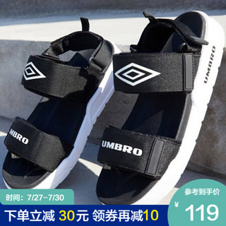 Umbro茵宝 夏季新款男子简约时尚休闲运动凉鞋 UI192FT0367-999黑色 42