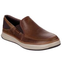 SKECHERS斯凯奇男鞋休闲皮鞋套脚低帮66082 BROWN 8