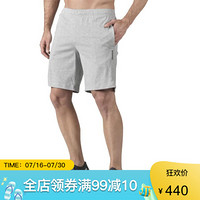 Reebok锐步男款运动裤短裤下装抽绳纯色运动健身AJ3095 Grey 2XL