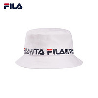 FILA 斐乐官方 情侣款圆帽 新款潮流时尚LOGO印花渔夫帽 标准白-AWT XS