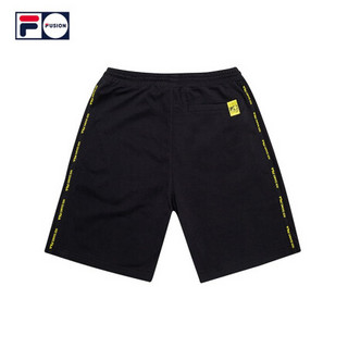 FILA FUSION 斐乐官方 男子针织短裤 2020夏季新款潮流五分运动裤 深黑-BK 185/92A/XXL