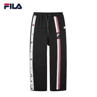 FILA × MIHARA 斐乐官方 蔡徐坤同款 男子梭织长裤2020秋季潮流联名休闲运动裤 黑色-BK 170/80A/M