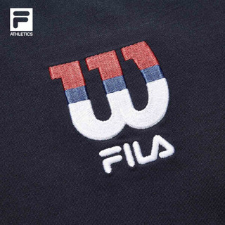 FILA x Wilson联名 斐乐女子短袖T恤2020夏秋季宽松休闲韩版时尚运动 RD宝蓝-NV 175/92A/XL