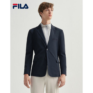 FILA 斐乐官方 男子梭织外套2020秋季新款商务通勤翻领上衣时尚休闲小西装 传奇蓝-NV 165/88A/S