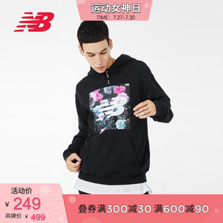 New Balance NB官方男女款针织上衣AMT93680连帽休闲卫衣 BK AMT93680 L