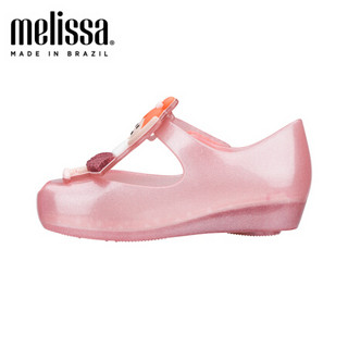 mini melissa梅丽莎2020春夏新品鱼嘴造型人偶搭扣小童凉鞋32802 粉色/黑色 9