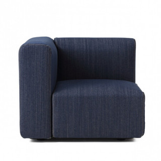 MUJI 棉牛仔布单元沙发带扶手小用沙发套 蓝色 带扶手小用