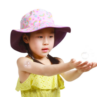 澳洲BanZ 婴幼儿双面沙滩防晒太阳帽 0-5岁 出游轻薄宽帽檐遮脸 设计师系列 新款上市 梦幻彩虹 0-2岁（头围约45-50cm）