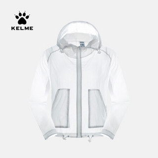 KELME/卡尔美韩版时尚短款防风衣外套防晒衣连帽休闲运动开衫女36922029 白色 XL/170