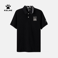 KELME卡尔美 运动商务短袖2020新款春夏季男士运动POLO衫休闲T恤PL60151001 黑色 M