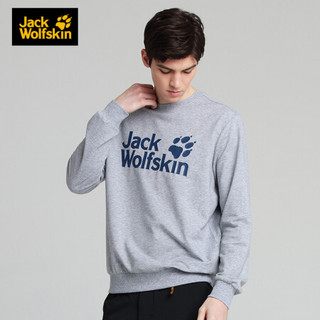 JackWolfskin/狼爪官方男士20春夏新品户外吸湿排汗干爽舒适透气圆领套头卫衣5720011 5720011-6046/幻影灰 M  180/100A