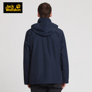 Jack Wolfskin/狼爪官方男装春季新款户外防水透气登山休闲风衣式冲锋衣外套5118471 5118471-1010/宝蓝色 S 170/92A