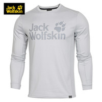 JackWolfskin/狼爪官方男装T恤春季新品户外圆领休闲长袖T恤5718011 5718011-4650/银灰色 L 180/100A