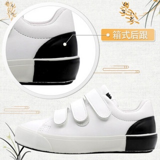 Moonstar月星 日本制进口 男童小白鞋女童白色运动鞋帆布鞋小学生鞋子 白色 内长21.5cm
