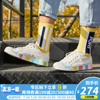 PONY帆布鞋波尼女运动鞋2020春季新品低帮SHOOTER拼接小白鞋休闲鞋01W1SH07 白/彩虹(女) 39