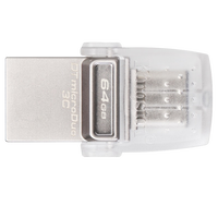 Kingston 金士顿 DataTraveler系列 DTDUO3C USB3.1 U盘 银色 64GB USB/Type-C